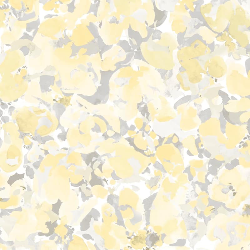 Bloom Wallpaper in Yellow & Grey
