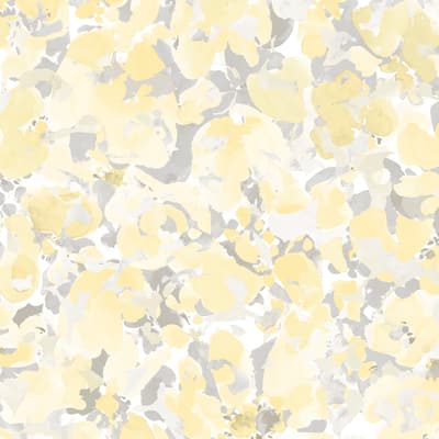 Bloom Wallpaper in Yellow & Grey