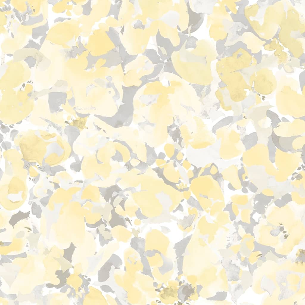 Bloom Wallpaper in Yellow & Grey