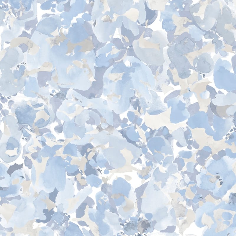 Bloom Wallpaper in Blue, Beige & Greys