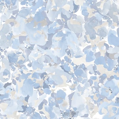 Bloom Wallpaper in Blue, Beige & Greys