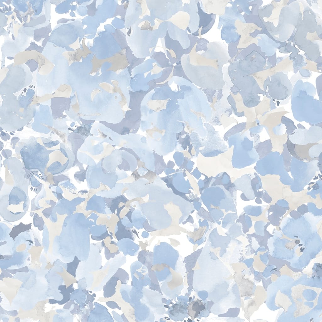 Bloom Wallpaper in Blue, Beige & Greys