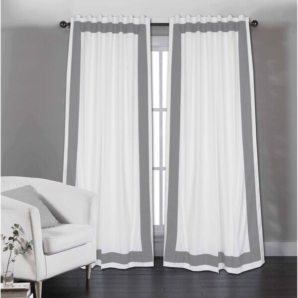 Shop Copper Grove Stavoren White Cotton Curtain Panels With Grey