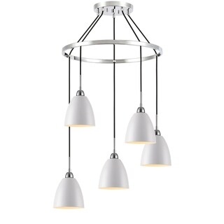 Woodbridge Lighting 15328K-CHR Vento 5-light Pendant Chandelier (Chrome/ White/ Black/ Chrome) - Chandeliers For Bedrooms by Overstock.com