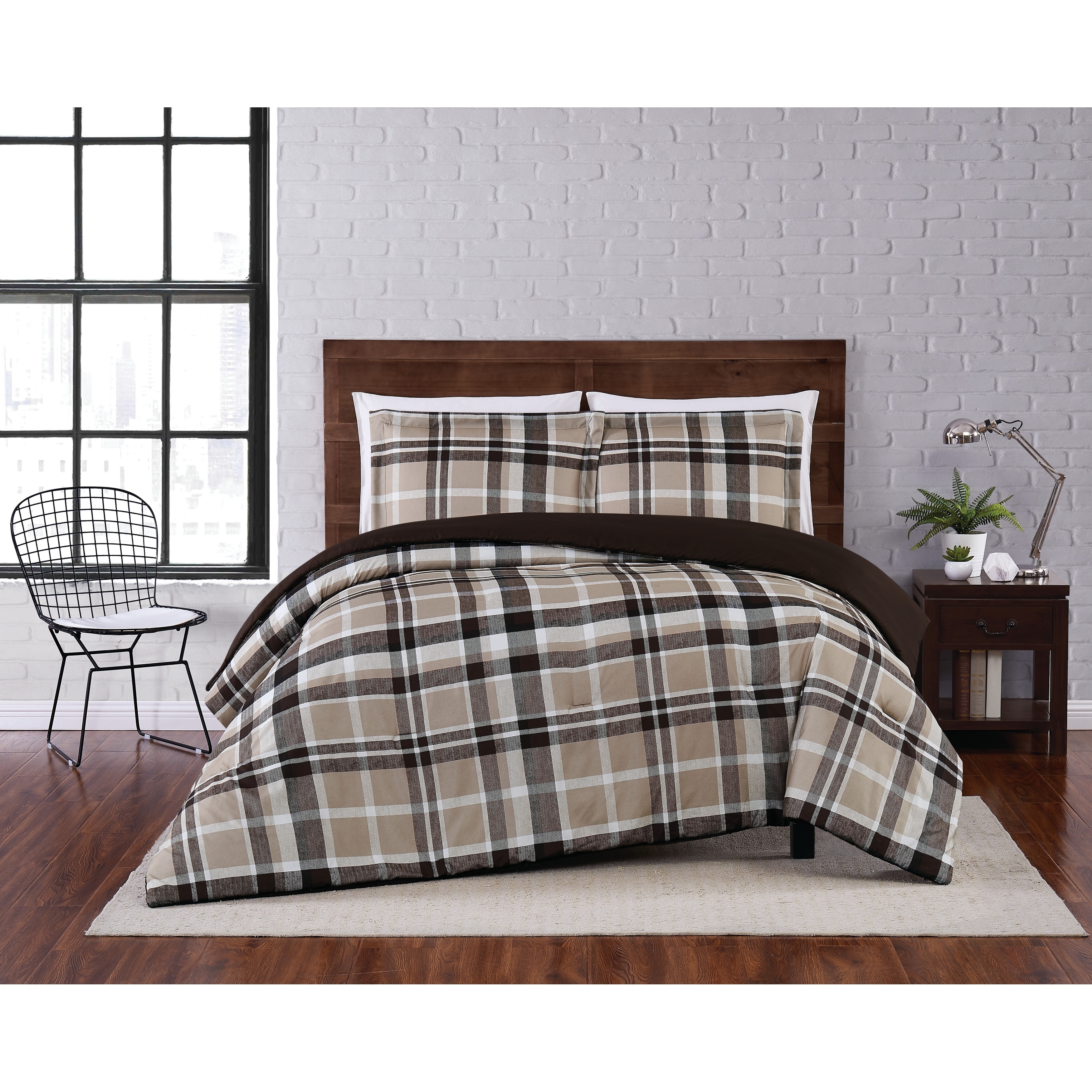 Black Forest Decor Buffalo Plaid Plush Bed Set - King