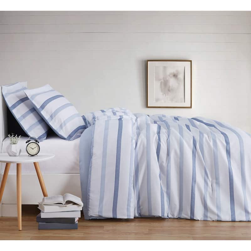 Porch & Den Brentford Waffle Stripe Comforter Set - Queen/Full/Queen - 3 Piece