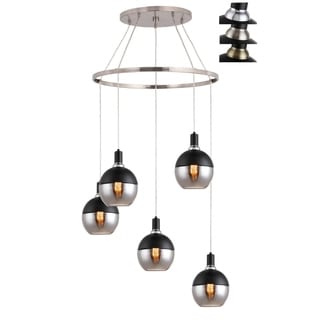 Woodbridge Lighting 19128BANWL-C0087 Blake 5-light Pendant Chandelier w/ ST64 Bulb (Smoked) - Chandeliers For Bedrooms by Overstock.com