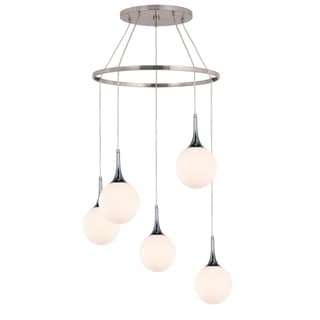 Woodbridge Lighting 19228NLE-C00811 Alicia 5-light Pendant Chandelier w/Embed LED (Chrome/ Nickel) - Chandeliers For Bedrooms by Overstock.com