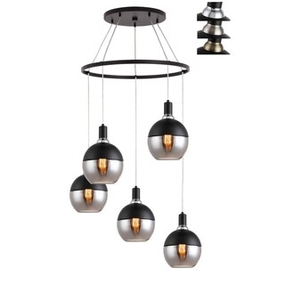 Woodbridge Lighting 19128BAZWL-C0087 Blake 5-light Pendant Chandelier w/ ST64 Bulb (Smoked) - Chandeliers For Bedrooms by Overstock.com