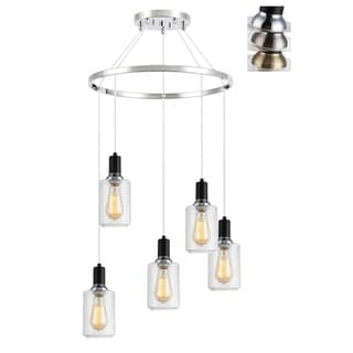 Woodbridge Lighting 19128BANWL-C105 Blake 5-light Pendant Chandelier w/ ST64 Bulb (Clear) - Chandeliers For Bedrooms by Overstock.com