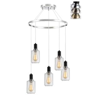 Woodbridge Lighting 19128BANWL-C105 Blake 5-light Pendant Chandelier w/ ST64 Bulb (Seeded) - Chandeliers For Bedrooms by Overstock.com