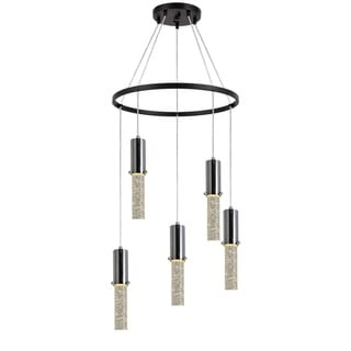 Woodbridge Lighting 16728WL-LED Pixie 5-light Pendant Chandelier (Chrome/ Bronze) - Chandeliers For Bedrooms by Overstock.com
