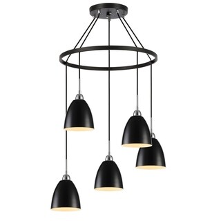 Woodbridge Lighting 15328K-DBZ Vento 5-light Pendant Chandelier (Chrome/ Black/ Bronze) - Chandeliers For Bedrooms by Overstock.com