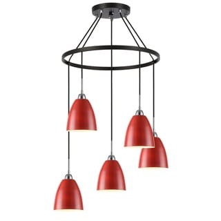 Woodbridge Lighting 15328K-DBZ Vento 5-light Pendant Chandelier (Chrome/ Red/ Black/ Bronze) - Chandeliers For Bedrooms by Overstock.com
