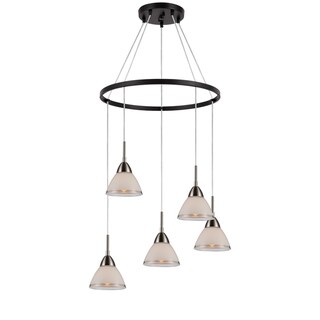 Woodbridge Lighting 13246-C60601 Lucia 5-light Pendant Chandelier (Nickel/ Bronze) - Chandeliers For Bedrooms by Overstock.com