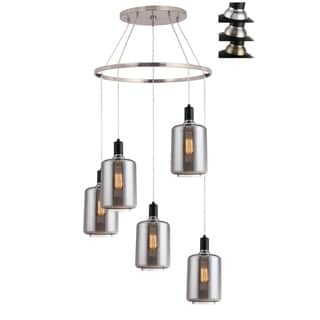Woodbridge Lighting 19128BANWL-C107 Blake 5-light Pendant Chandelier w/ ST64 Bulb (Smoked) - Chandeliers For Bedrooms by Overstock.com