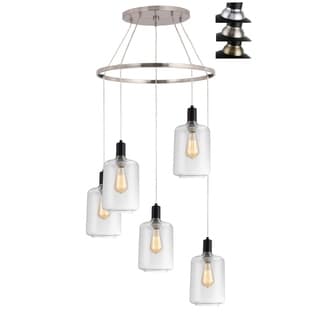 Woodbridge Lighting 19128BANWL-C107 Blake 5-light Pendant Chandelier w/ ST64 Bulb (Clear) - Chandeliers For Bedrooms by Overstock.com