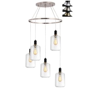 Woodbridge Lighting 19128BANWL-C107 Blake 5-light Pendant Chandelier w/ ST64 Bulb (Seeded) - Chandeliers For Bedrooms by Overstock.com