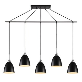Woodbridge Lighting 15328RW-CHR Vento 5-light Pendant Chandelier (Chrome/ White/ Chrome) - Chandeliers For Bedrooms by Overstock.com