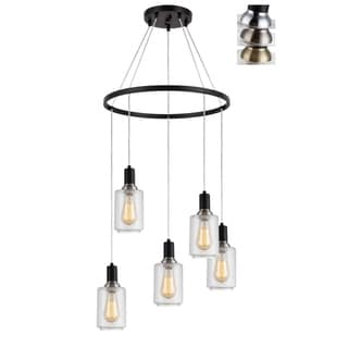 Woodbridge Lighting 19128BAZWL-C105 Blake 5-light Pendant Chandelier w/ ST64 Bulb (Seeded) - Chandeliers For Bedrooms by Overstock.com