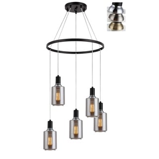 Woodbridge Lighting 19128BAZWL-C105 Blake 5-light Pendant Chandelier w/ ST64 Bulb (Smoked) - Chandeliers For Bedrooms by Overstock.com