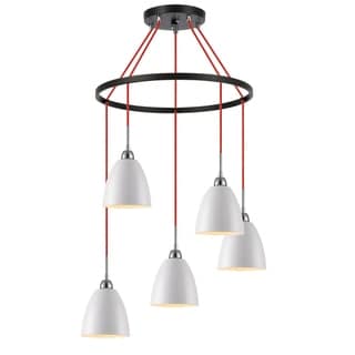 Woodbridge Lighting 15328RW-DBZ Vento 5-light Pendant Chandelier (Chrome/ White/ Red/ Bronze) - Chandeliers For Bedrooms by Overstock.com
