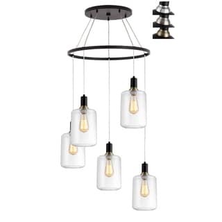 Woodbridge Lighting 19128BAZWL-C107 Blake 5-light Pendant Chandelier w/ ST64 Bulb (Seeded) - Chandeliers For Bedrooms by Overstock.com