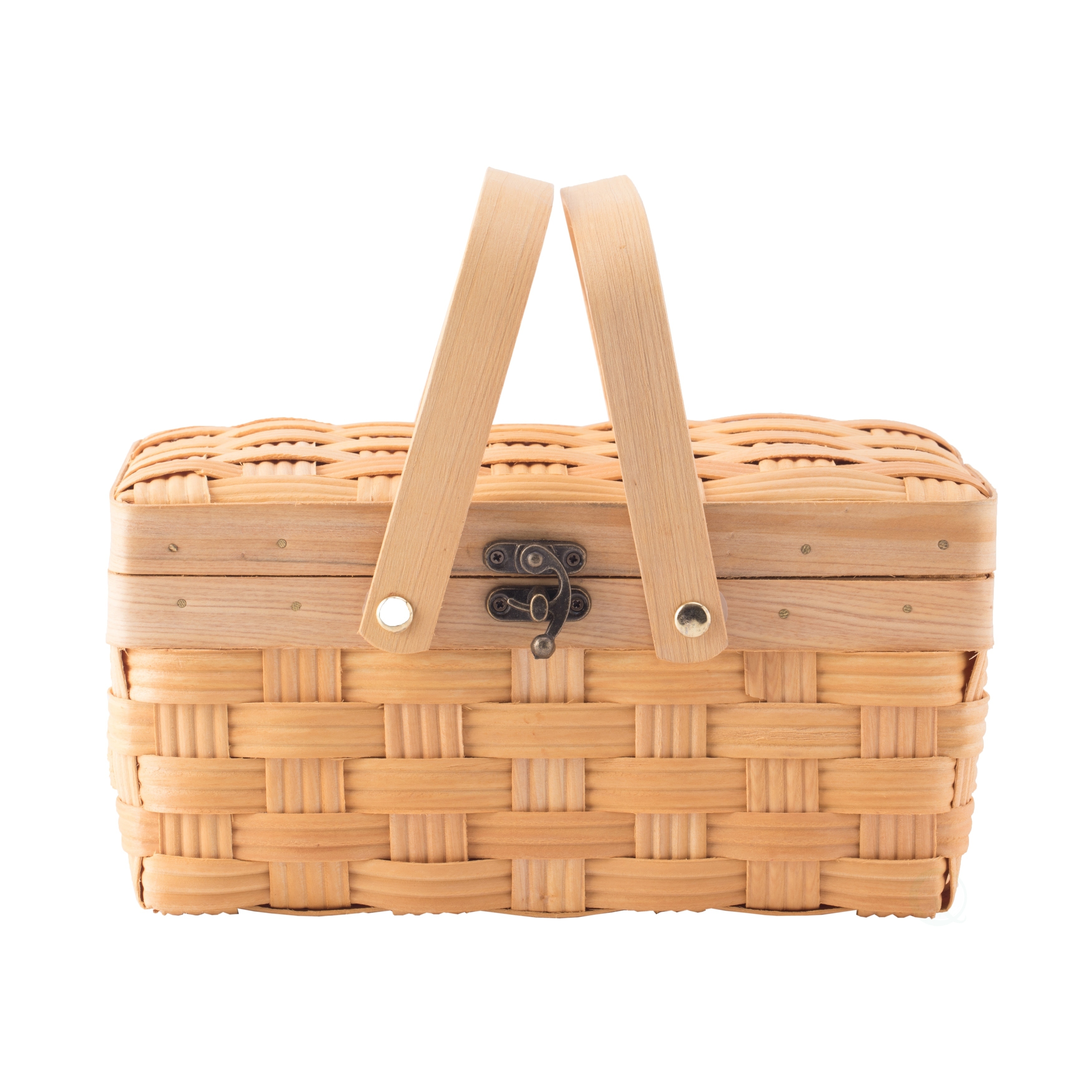 HOT-Pink, Small Wood Chip Basket with Handle