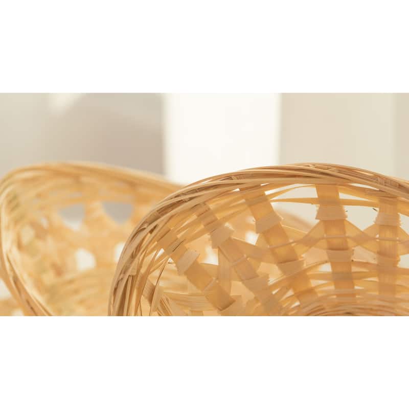 Set of 5 Natural Bamboo Oval Storage Bread Basket Storage Trays
