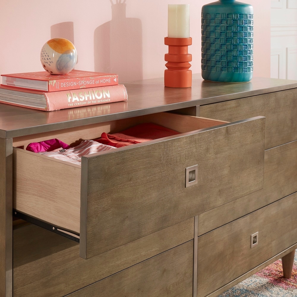 strick & bolton marley light charcoal grey 6 drawer dresser Transitional Grain-textured Grey Dresser - Bed Bath & Beyond