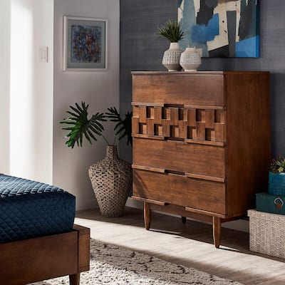 Kieran Mid-Century Wood 4-Drawer Chest by iNSPIRE Q Modern