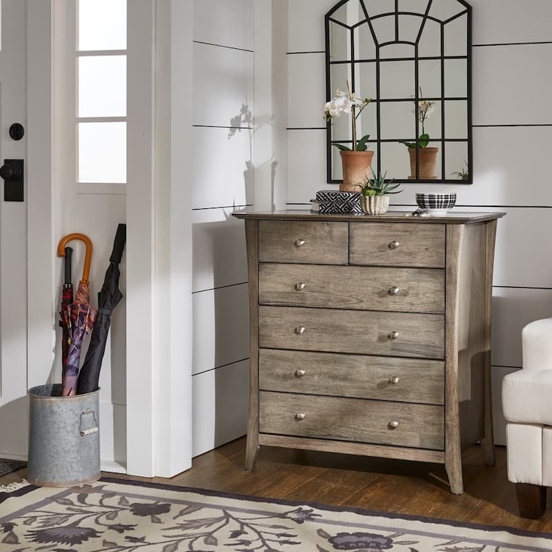 Gaetano Dark Burnt Grey 6-Drawer Chest by iNSPIRE Q Classic