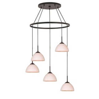 Woodbridge Lighting 16428MEB-CM60 Alexis 5-light Pendant Chandelier (Opal Bowl) - Chandeliers For Bedrooms by Overstock.com