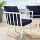 preview thumbnail 7 of 10, Riverside Outdoor Patio White Aluminum Armchair