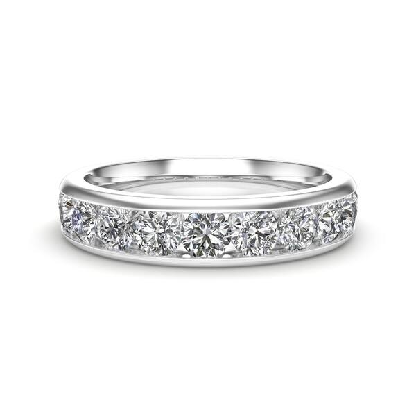 1.10Ct Black & Diamond Wedding Eternity Band Ring 14k White Gold Finish 1.10Ct Black & Diamond Wedding Eternity Band Ring 14k White Gold Finish
