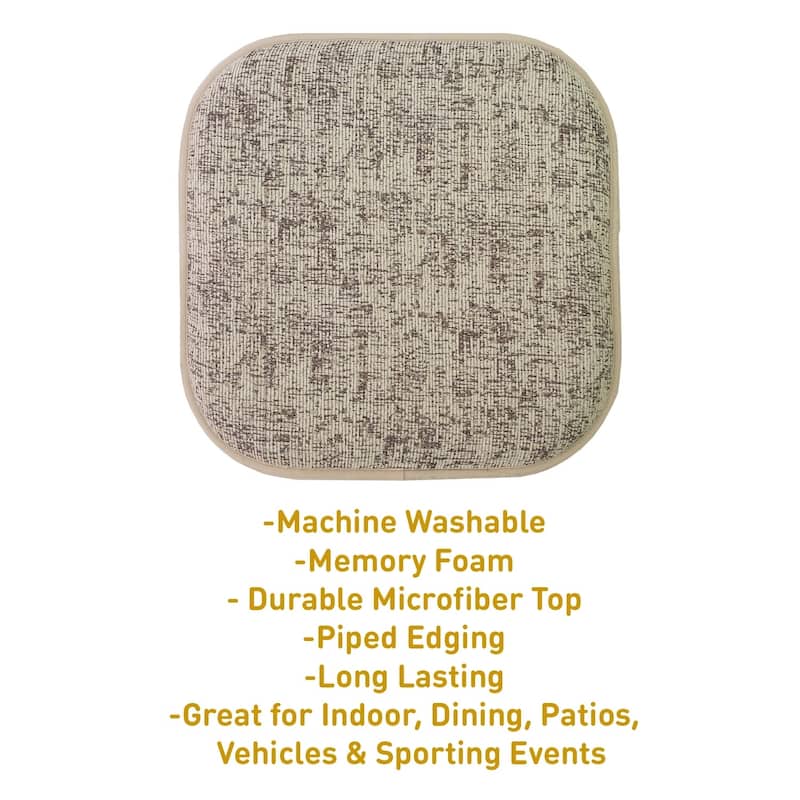 Porch & Den Bravo Memory Foam 16-inch Chair Pad Set - 16"x16"
