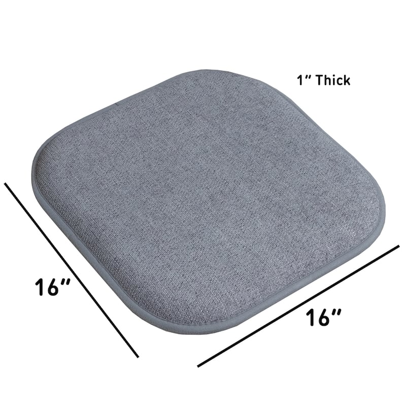 Porch & Den Brassie Non-slip Memory Foam 16-inch Chair Pad Set - 16"x16"