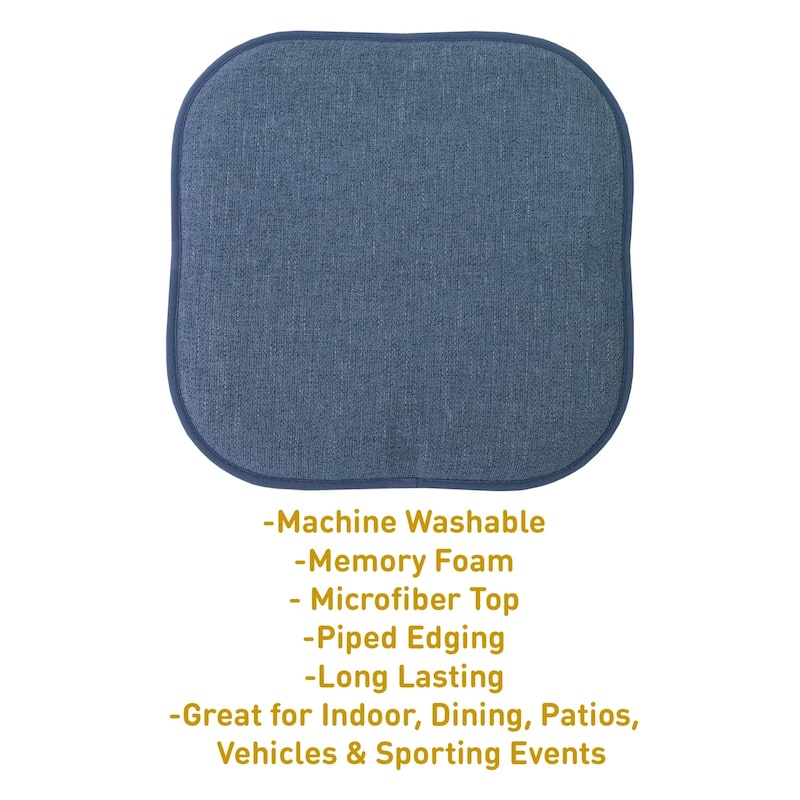 Porch & Den Brassie Non-slip Memory Foam 16-inch Chair Pad Set - 16"x16"