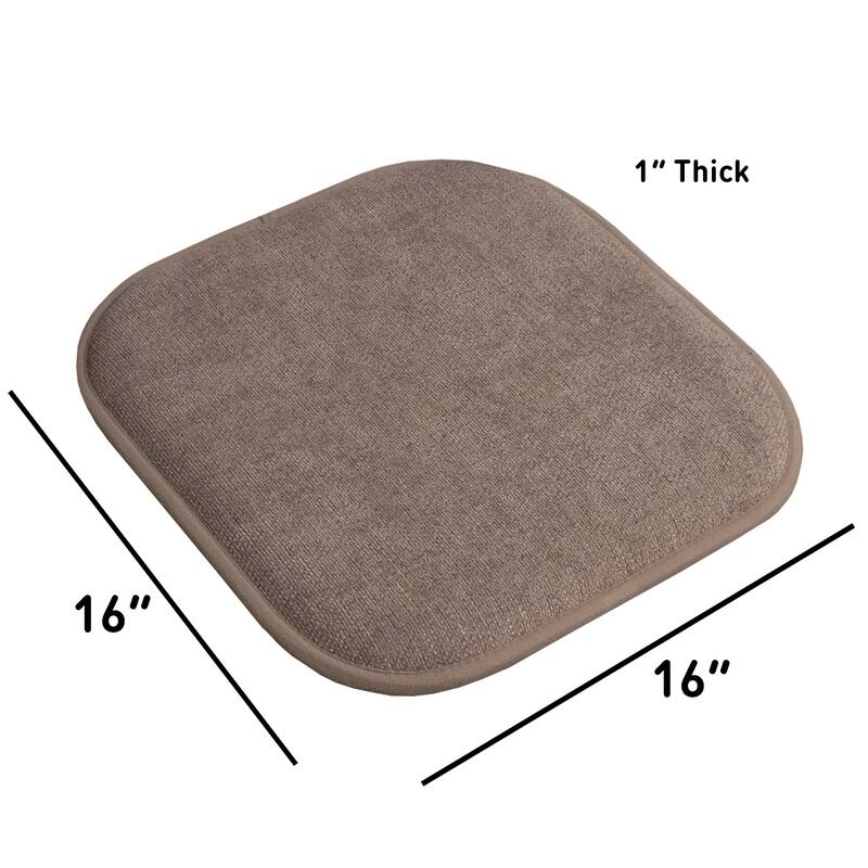Porch & Den Brassie Non-slip Memory Foam 16-inch Chair Pad Set - 16"x16"