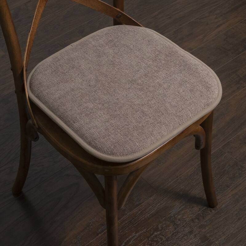 Porch & Den Brassie Non-slip Memory Foam 16-inch Chair Pad Set - 16"x16" - Chocolate - Set of 2