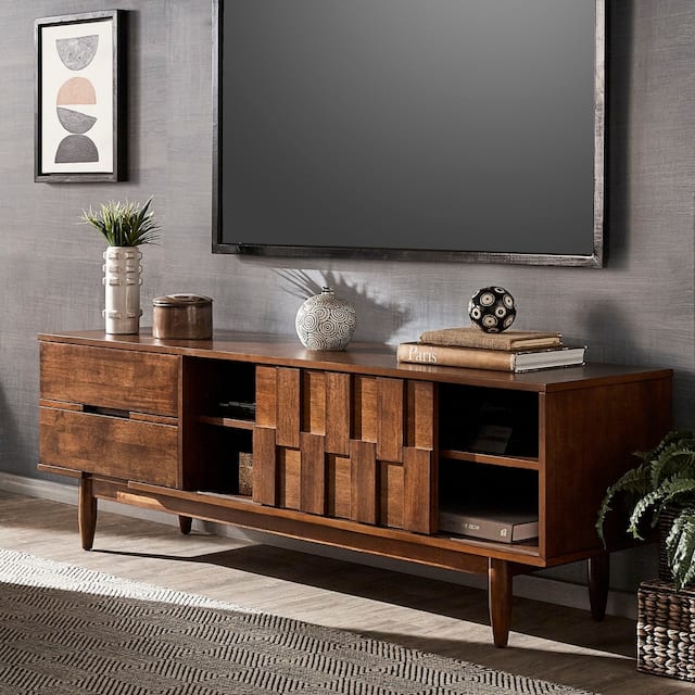 Carson Carrington Tessuto Tobacco Finish 70inch Entertainment Center