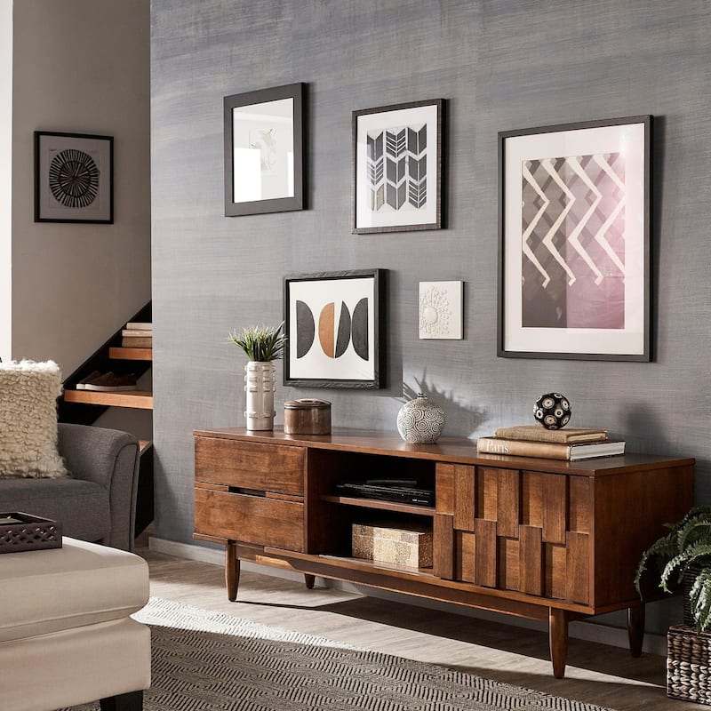 Kieran Mid-Century Wood 2-Drawer TV Stand by iNSPIRE Q Modern