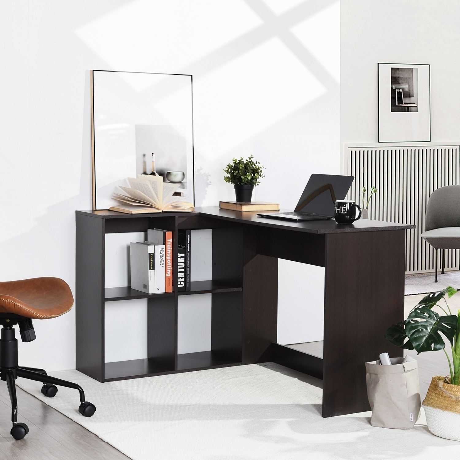 Shop Copper Grove Huissen L Shaped 4 Shelf Home Office Desk On
