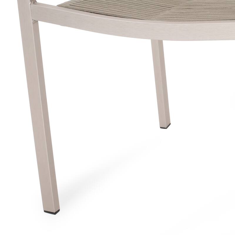Lillian Outdoor Modern Aluminum Dining Chair with Rope Seat (Set of 2) by Christopher Knight Home