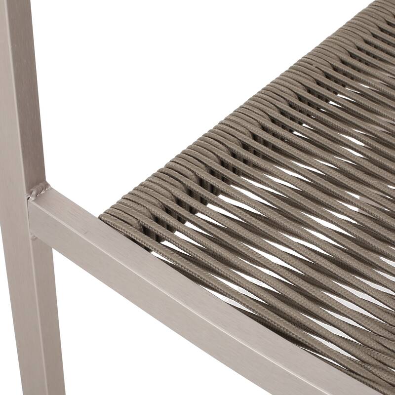 Lillian Outdoor Modern Aluminum Dining Chair with Rope Seat (Set of 2) by Christopher Knight Home
