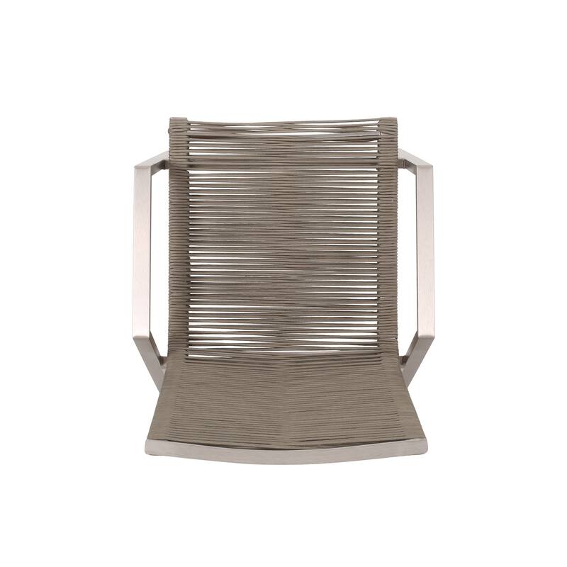 Deloris Outdoor Modern Aluminum Dining Chair with Rope Seat (Set of 2) by Christopher Knight Home