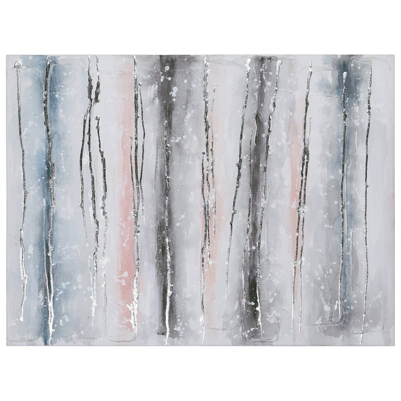 Blue Roads Textured Glitter Hand Painted Canvas Wall Art
