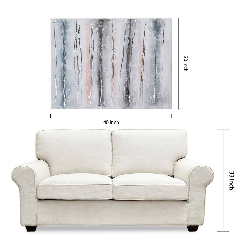 Blue Roads Textured Glitter Hand Painted Canvas Wall Art