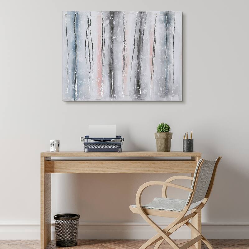 Blue Roads Textured Glitter Hand Painted Canvas Wall Art