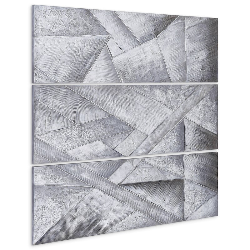 Diamonds Textured Metallic Hand Painted Canvas Wall Art Set of 3